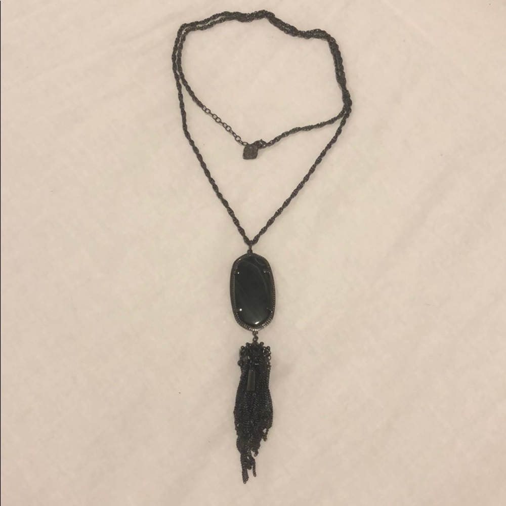 Kendra Scott Gun Metal & Black Rayne Necklace!
